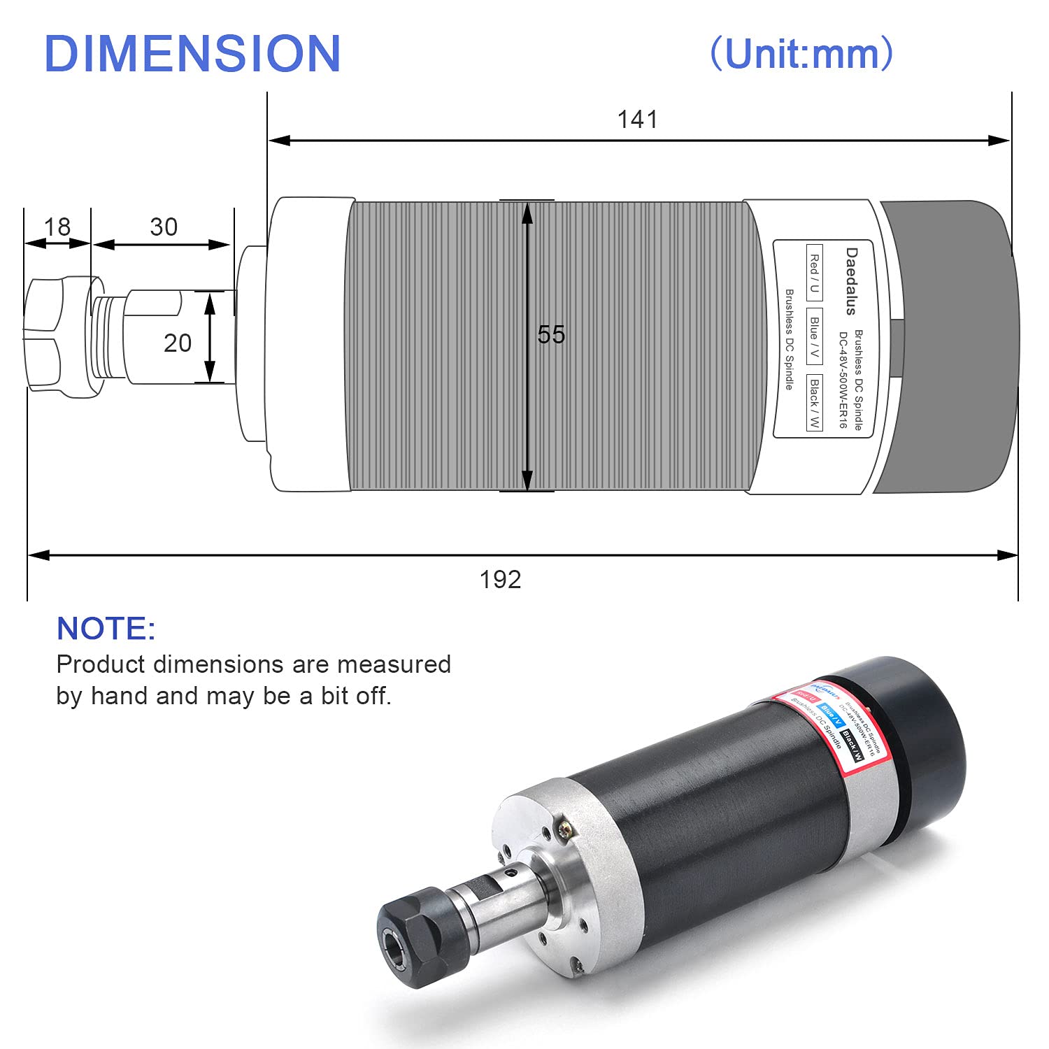 80% Off Discount Daedalus CNC Brushless Spindle Motor, 500w, ER16, 48V DC, 12000RPM Black Friday Sale 2022 Daedalus CNC Brushless Spindle Motor, 500w, ER16, 48V DC, 12000RPM