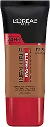 L'Oreal Paris Cosmetics Makeup Infallible Pro-Matte Liquid Longwear Base, noz-moscada, 30 ml
