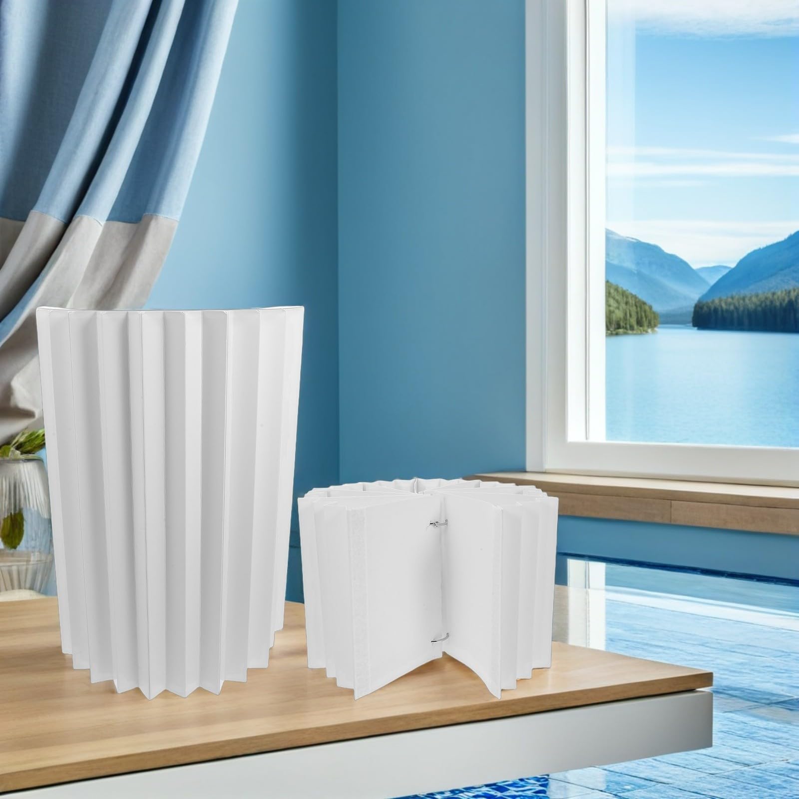2 Piezas Soporte Plegable para Tartas de Columna Romana, Blanco