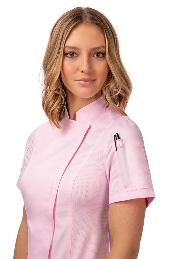 Chef Works Women's Springfield Chef Coat, Pink, Small by Chef Works - Image 3