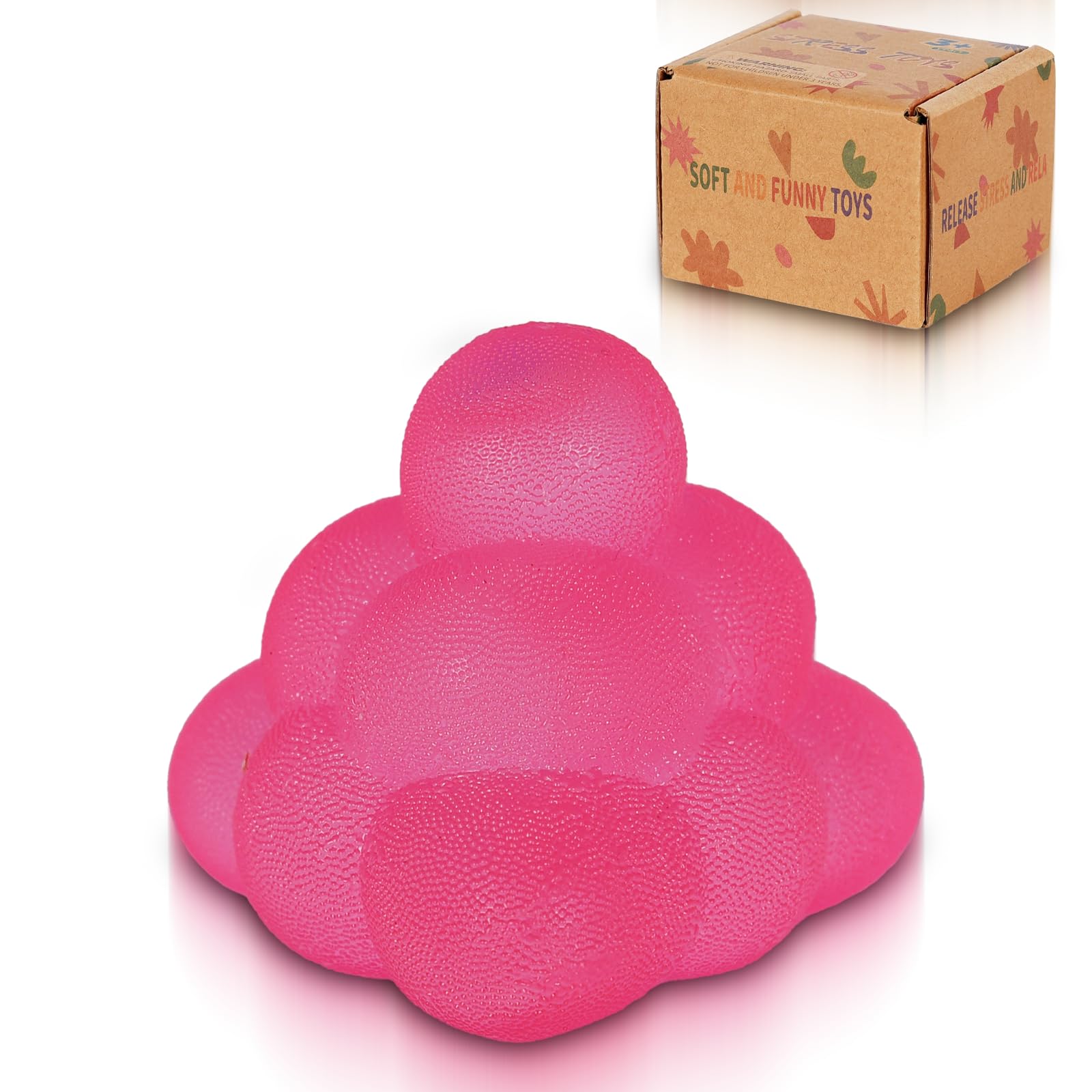 Copfeqyr 6cm Matte Squishy Pyramid – Soft Touch Squeeze Toy for Kids & Adults, Sensory Stress Relief Toy, (Pink)