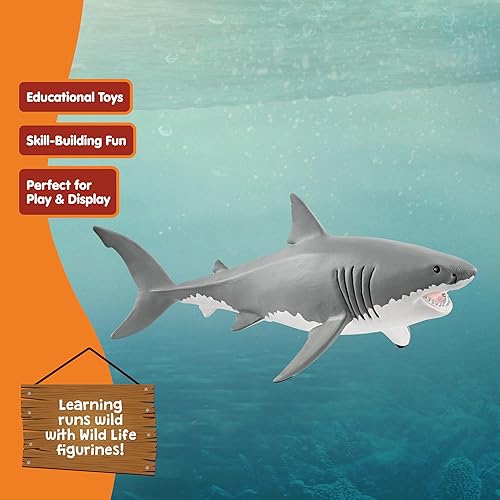 Miniatura 6 de Schleich Wild Life - Figura realista de gran tiburón blanco - Juguete de tiburón oceánico duradero y educativo para niños y niñas, para jugar y la