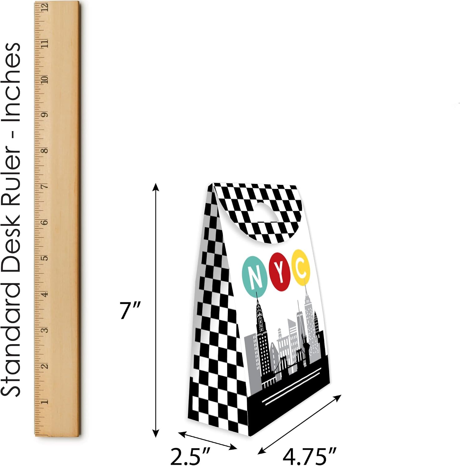 Big Dot of Happiness NYC Cityscape - New York City Gift Favor Bags - Party Goodie Boxes - Set of 12