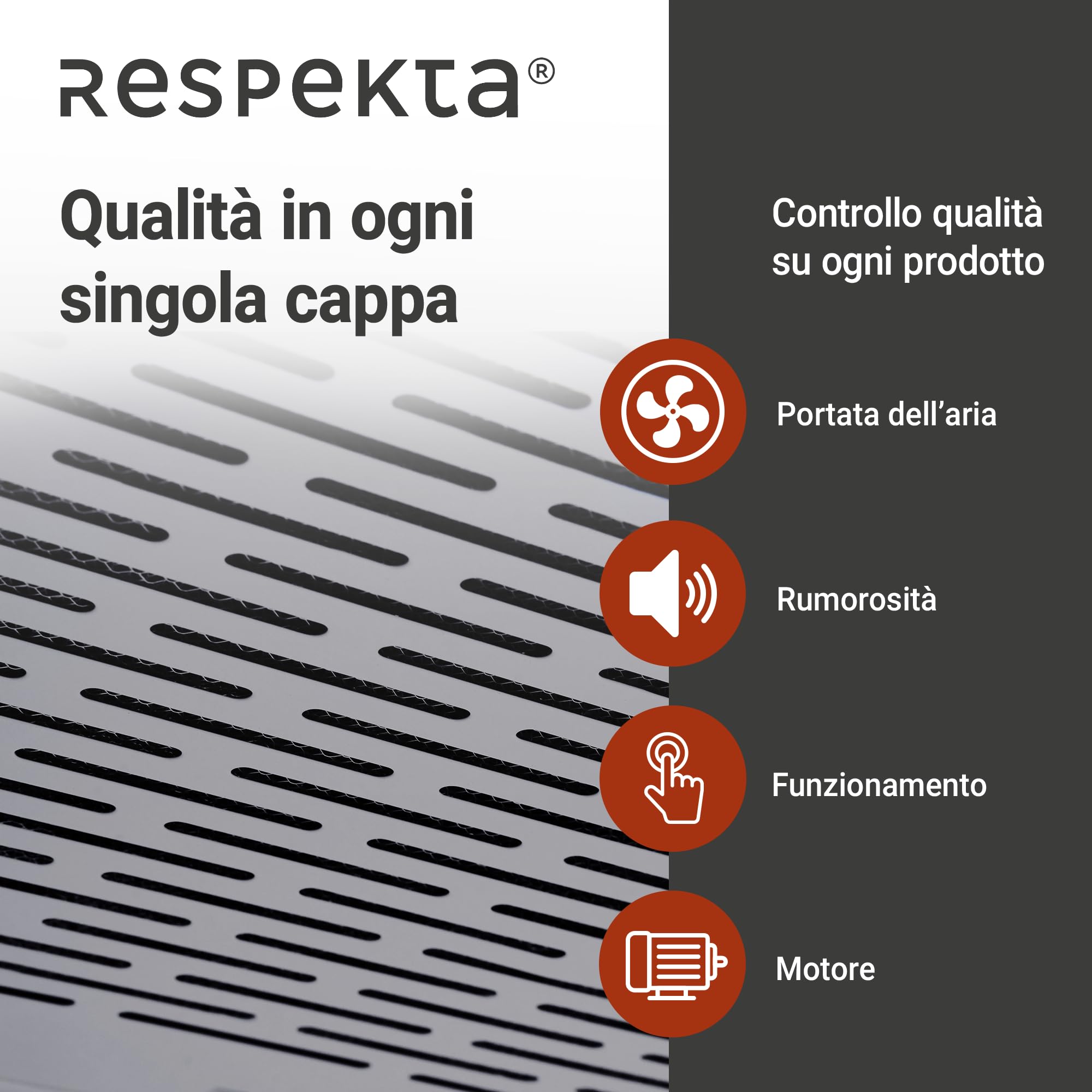 Respekta Cappa aspirante da incasso/cappa aspirante da incasso 50 cm/struttura in metallo con effetto acciaio inox/funzione di espulsione e ricircolo dell'aria / DH540IXL / C / 52 – 68 dB