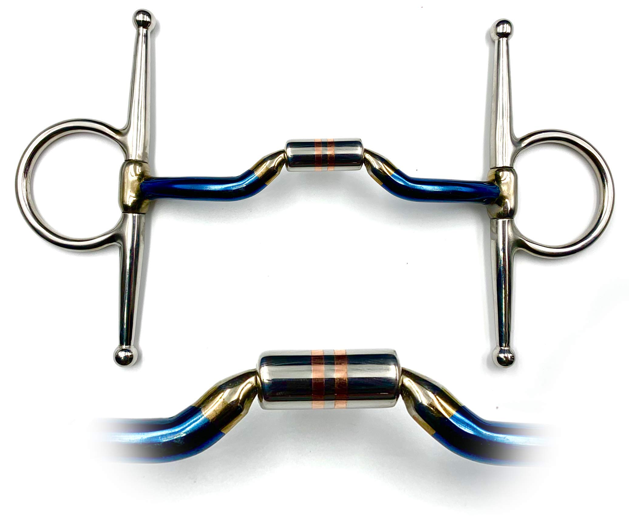 OTTE Western Full Cheek Blue Sweet Iron Copper Roller Horse Bit Snaffle (5.75")
