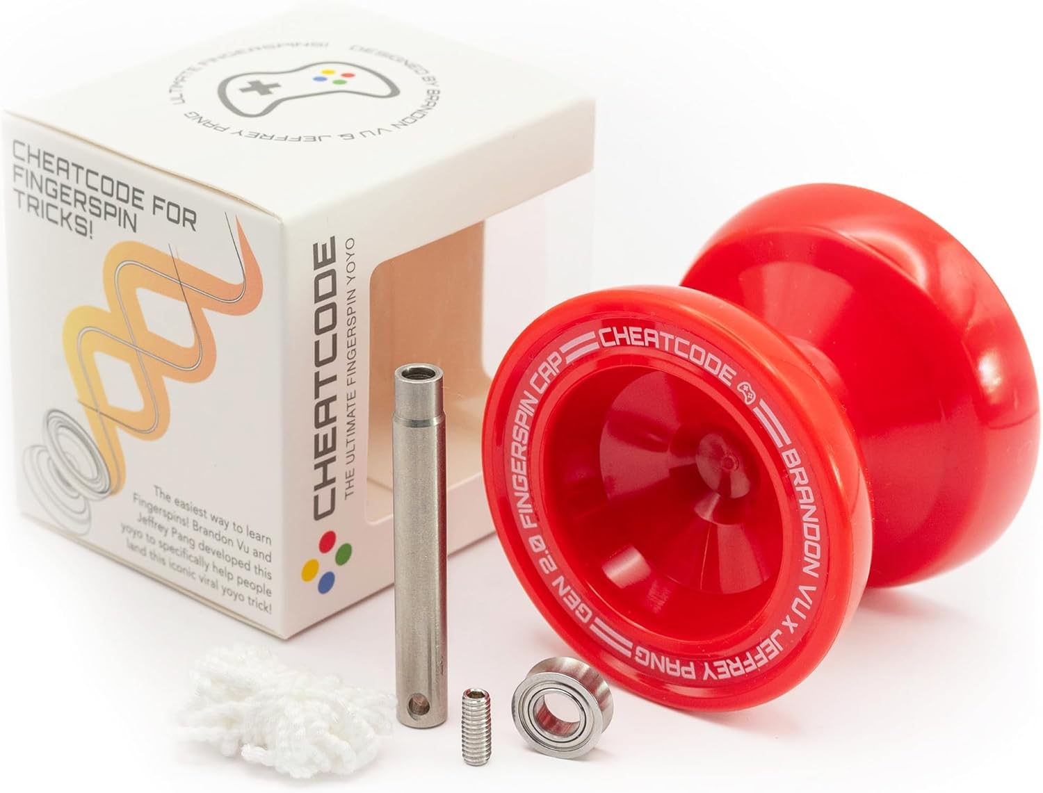 Cheatcode Yoyo by Brandon Vu - Responsive Switch to Unresponsive Yoyo for Kids, Teens, Adults - Fingerspin & Plastic Pro Yoyo - Learn Yoyo Professional Skills - Sensory Toys for Kids by Offset Yoyo Red