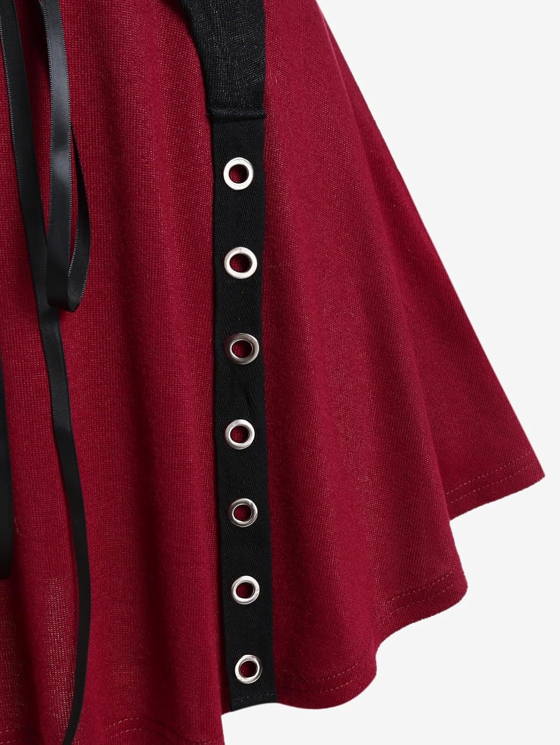 Rosegal Women Plus Size Gothic Lace-up Grommet Ruffles Tee Renaissance Costume Top Long Sleeves Gothic Top - Image 4