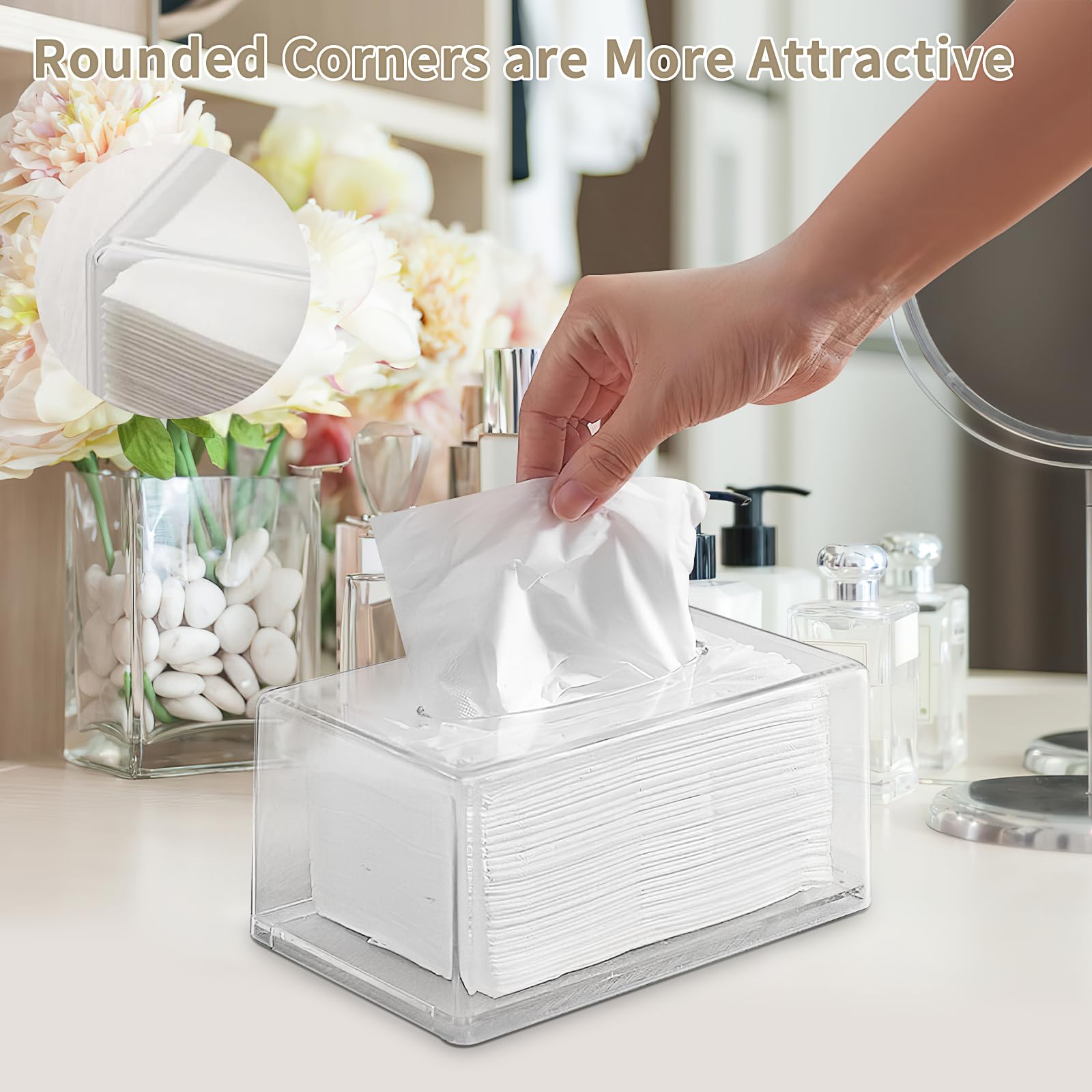 Boîte à Mouchoirs Rectangulaire Beige En Corde Papier - Grande Taille - Autonome - NEUVE