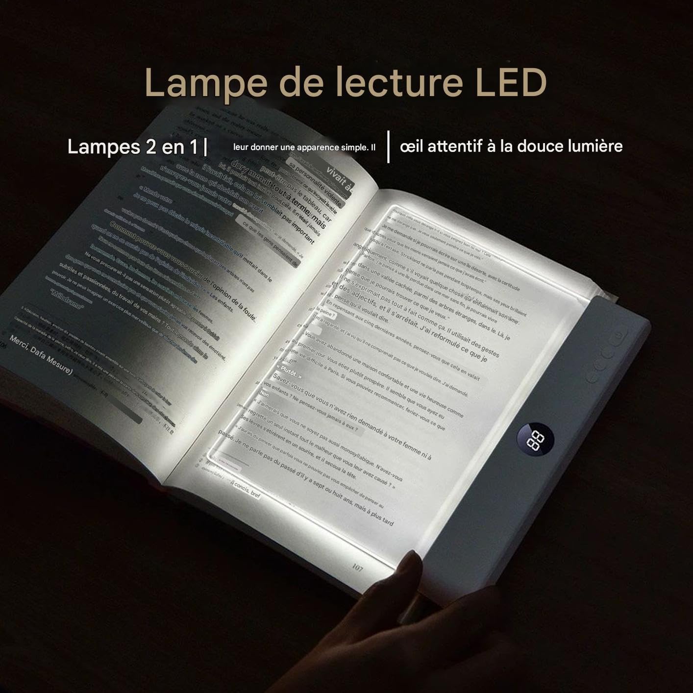 Générique Lampe De Lecture | Rechargeable Avec Minuterie 3 Couleurs | Lampe De Lecture À LED Avec Veilleuse - Pour Femmes Hommes Lecteurs Maison Voyage Dortoir Bureau École Chambre Bureau Lit