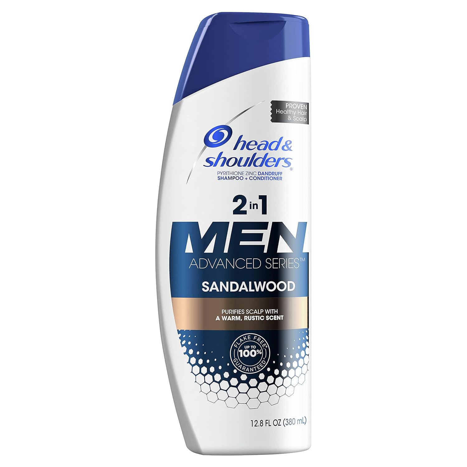 Head and Shoulders Shampoo For Men, Men Advanced Series Sandalwood 2-in-1 Shampoo and Conditioner, 12.8 fl oz, Pack of 6