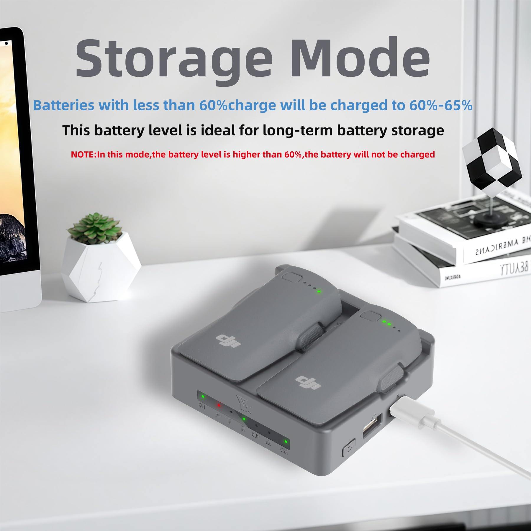 Chargeur de batterie bidirectionnel avec charge de stockage pour drone DJI Neo 2, hub de charge double, charge rapide deux batteries accessoires