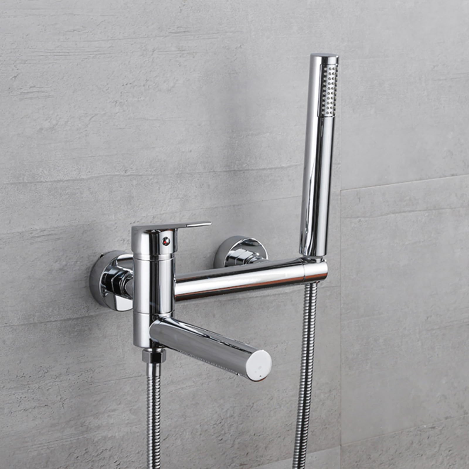Mitigeur de baignoire anti-fuite avec pommeau 2 fonctions pour régler facilement l'eau chaude