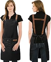 DILLMAN H Back Strap Waterproof Apron for Men Women - Cooking Kitchen Chef Apron with Pockets for Painting Baking Gardening (30x26.8")