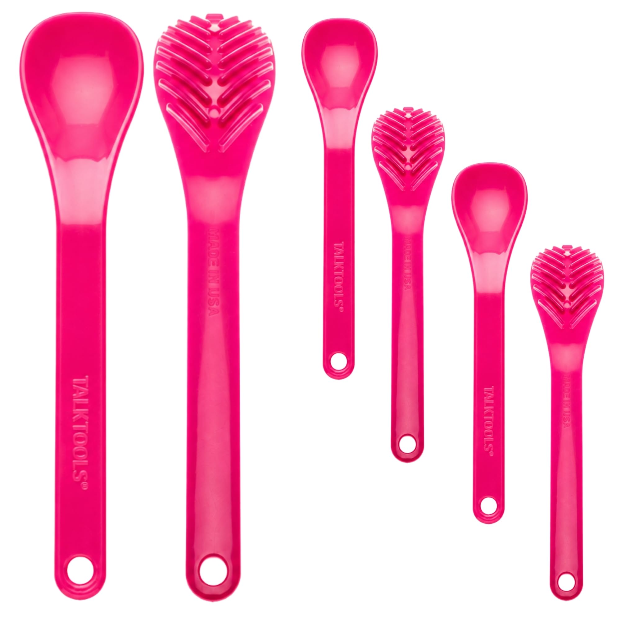 TalkTools Textured Spoons - Self-Feeding Oral Motor Therapy for Lip Closure &amp; Oral Awareness, Kids, Toddlers &amp; Adults, Sensory Feeding Aid | Magenta, 6-Pack