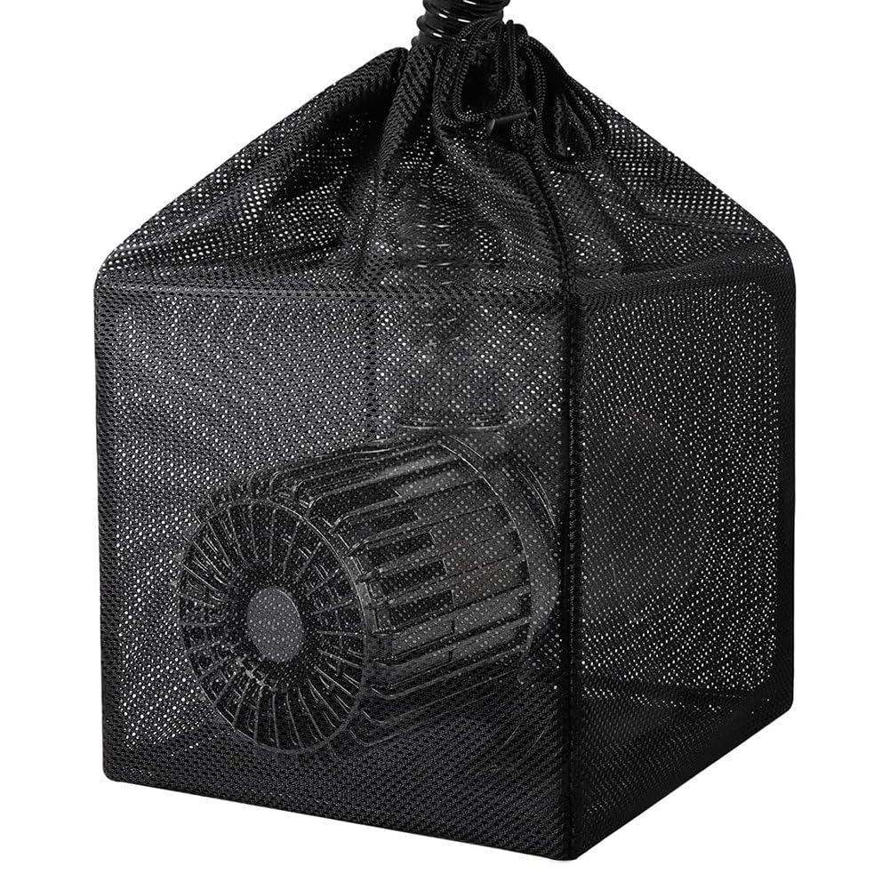 rirue Pump Barrier Bag for Pond Filter, Anti-Clogging Cube Filter Box, Black Media Bag, Mesh Bag for Water Fish Ponds