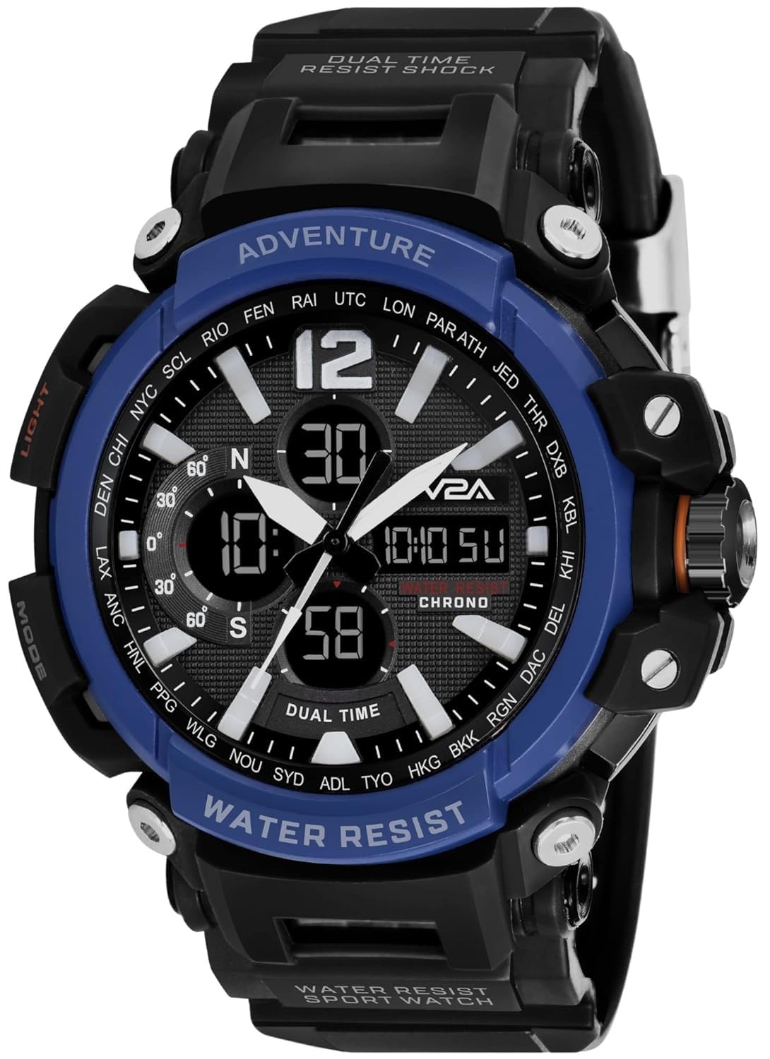 V2A Analog Digital Sports Watch With Backlight Alarm Stopwatch For Men, Wrist Watch For Men, Sports Watches For Men, Sport Watch For Boys, Men Sports Watch - Black, Black, Resin (B0BFLHYZ71) Amazon Price History, Amazon Price Tracker