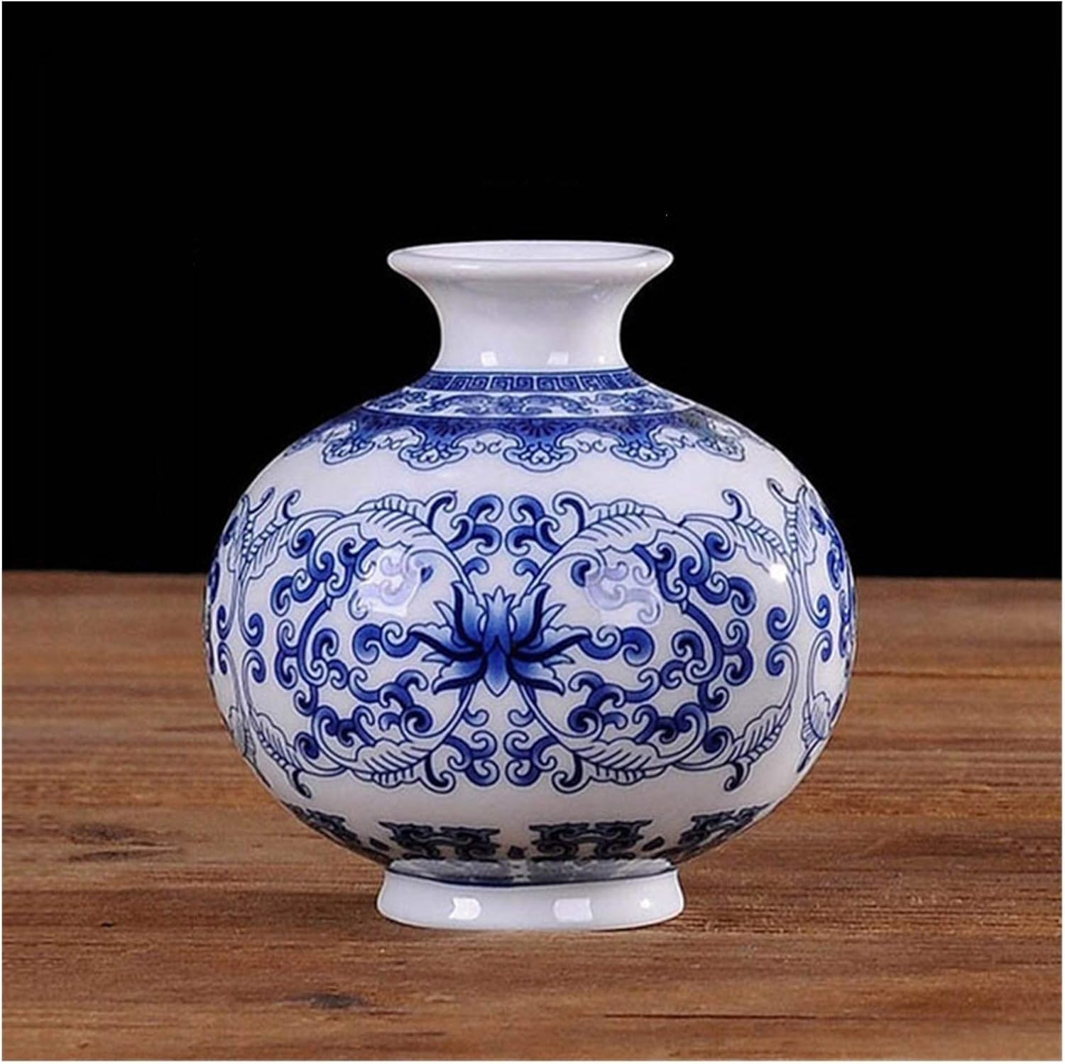 Vase Tabletop Flower Vintage Ceramic Vases Homes Antique Traditional Chinese Blue And White Porcelain(E)