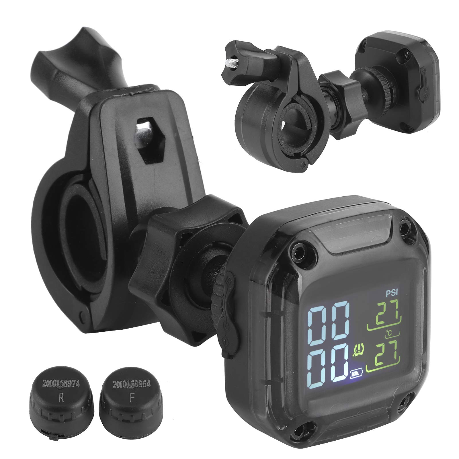 Auto Externer TPMS -Sensor, Drahtloses Motorrad TPMS Echtzeit -Reifendrucküberwachungssystem Hohe Genauigkeit mit 2 Sensoren