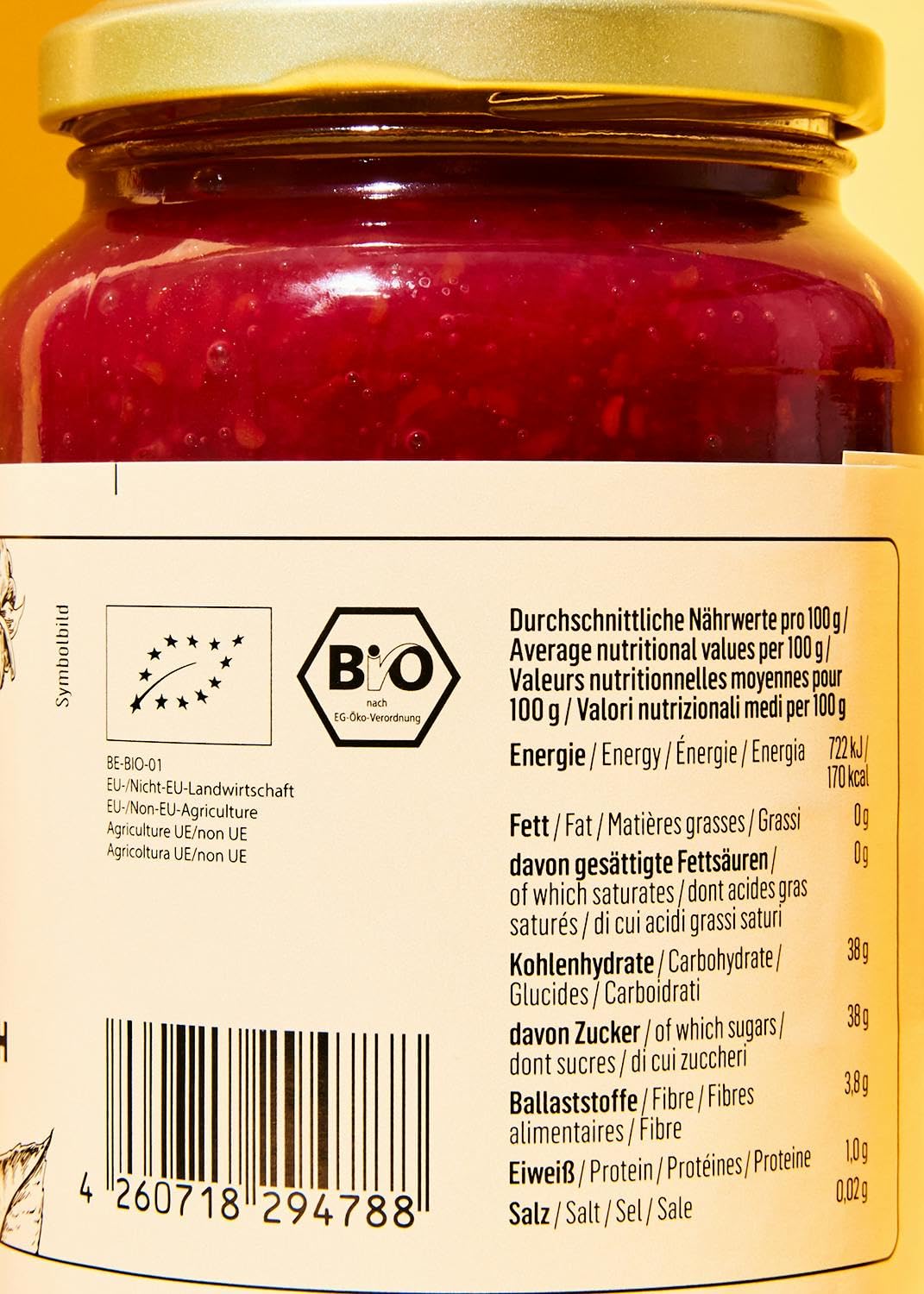 KoRo - Bio Fruchtaufstrich Himbeere 12 x 460 g