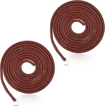 2Pcs Treadle Sewing Machine Leather Belt Replacement, 72" 3/16" Leather Belt with Hook for Treadle Sewings Machin, Universal Pedal Sewing Machine Accessories Parts
