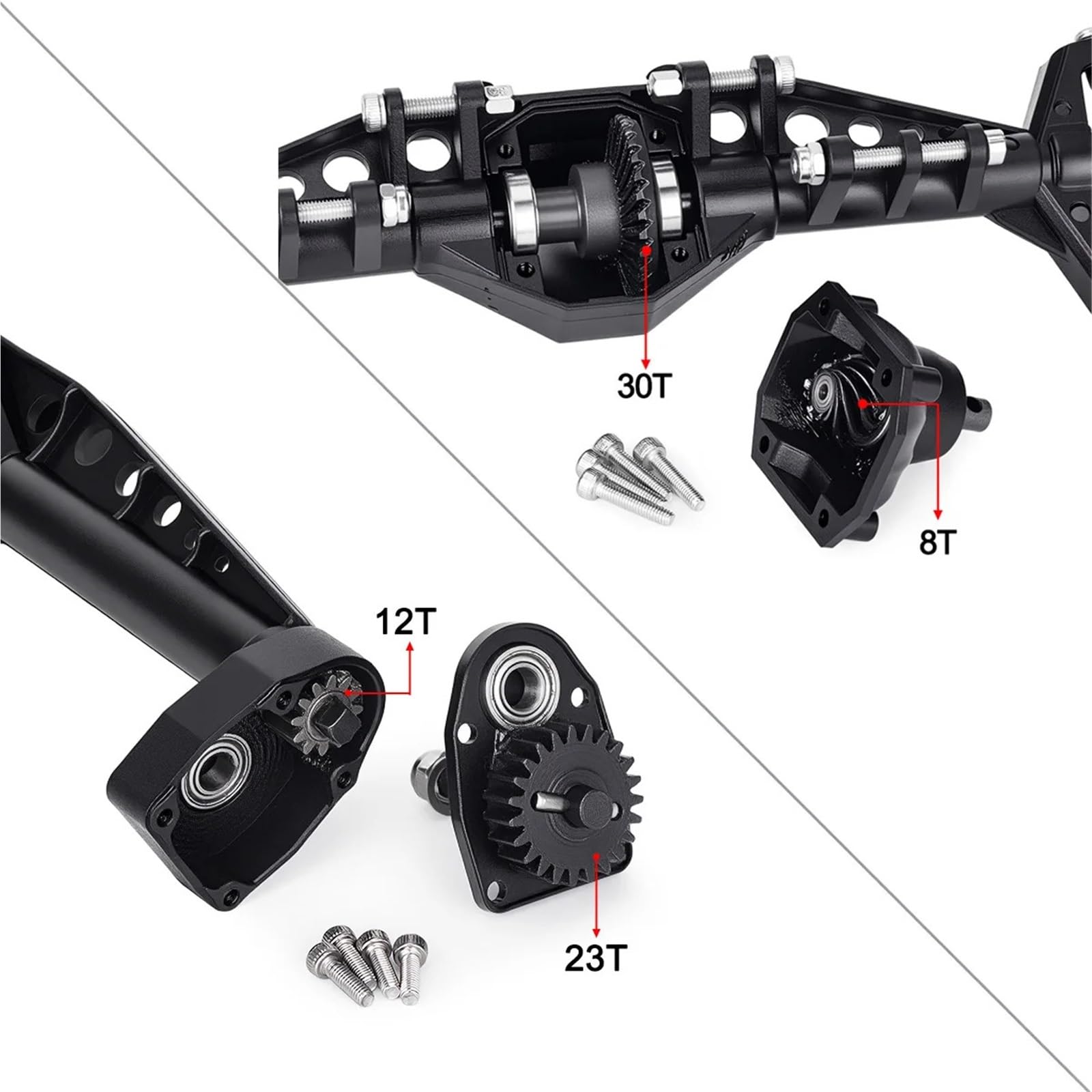Plastikowa kompletna oś przednia i tylna do osi 1/10 do Ca-pra UTB10 1.9 UTB F9 RC Crawler Auto Upgrade Część (Axle Set)