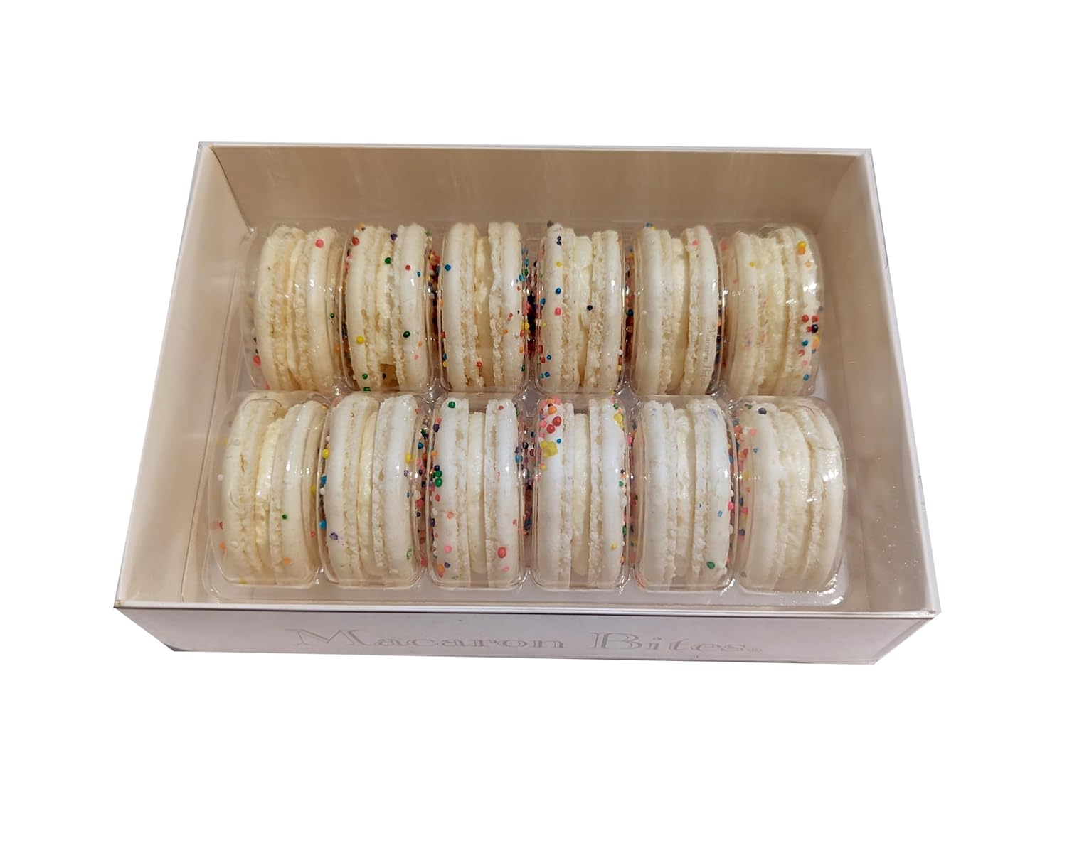 French Macaron Cookies Gift Box | Cake Batter Flavor | Gourmet Assortment | 12 Count Bakery Dessert Sampler | Fresh, Sweet, and Ready to Eat