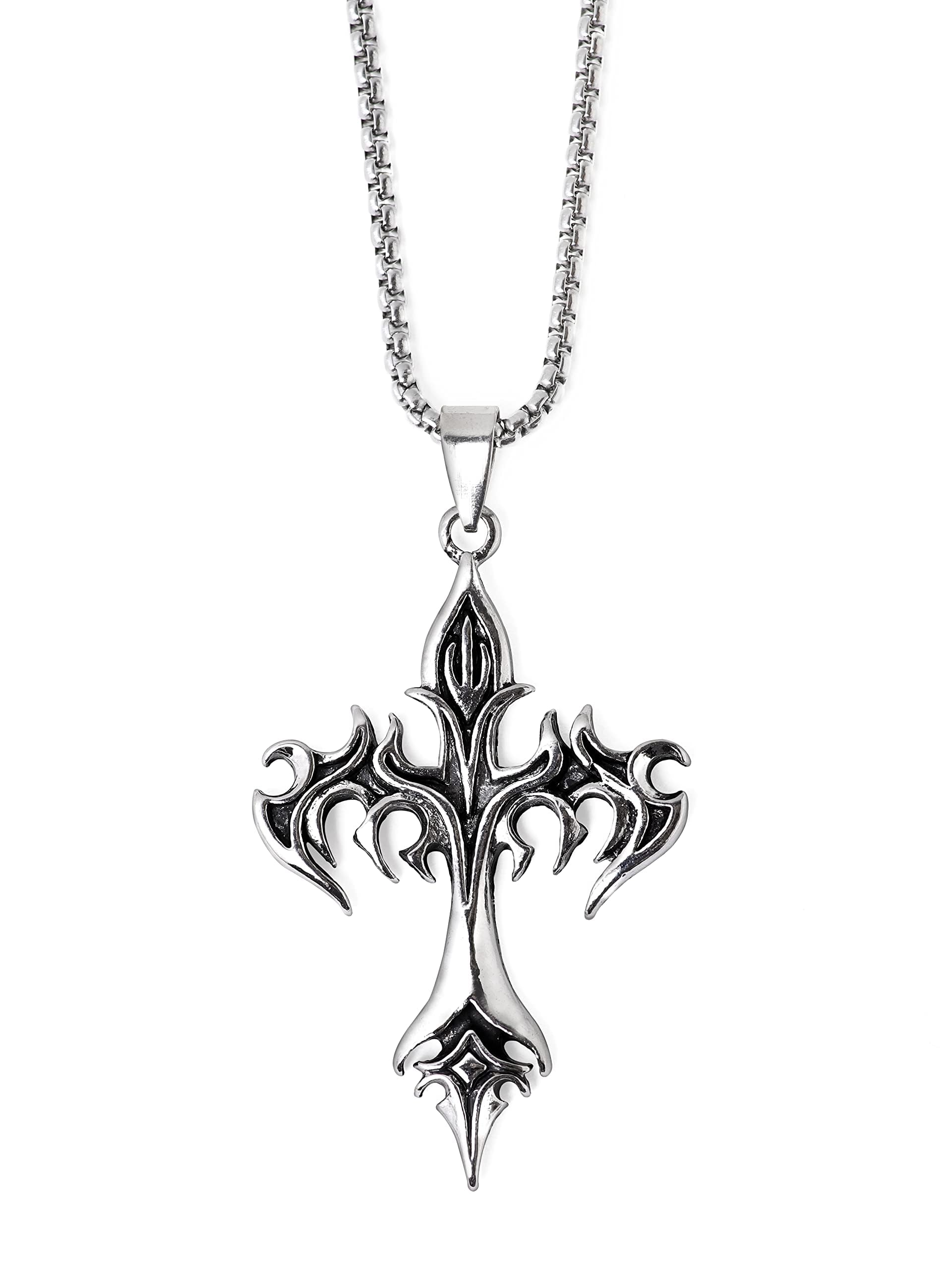 Collana con grande croce nera, collana girocollo in cristallo nero, girocollo con croce, collana da donna, collana con ciondolo a croce, gioielli religiosi e gotici - Italia