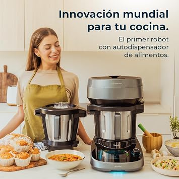 Cecotec Robot de Cocina Multifunción con Dispensador de Alimentos Mambo CooKing Total Gourmet. 2200W, 45 Funciones, Miles de Recetas Guiadas, Jarra Unique de 4,5L y Jarra Victory de 5L, Accesorios