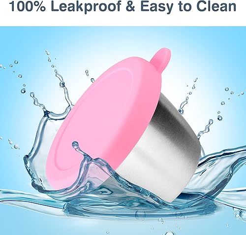 Miniatura 3 de Recipiente para aderezo de ensalada, recipientes pequeños de 6 x 2.4 onzas con tapas, recipientes de salsa reutilizables para lonchera, taza de