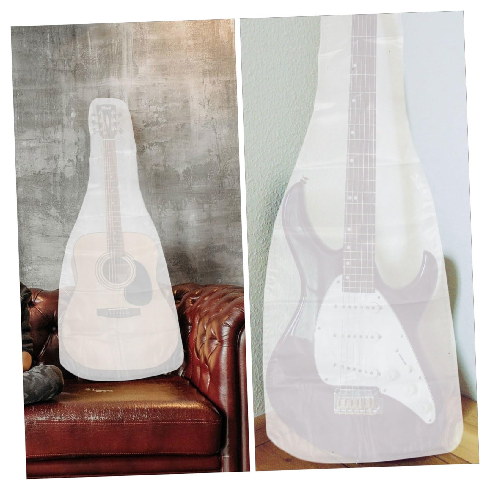 HEMOTON Funda Translúcida De Plástico Para Guitarra, Cubierta Antisalpicaduras Prueba De Polvo, Protector Duradero Para Uso El Hogar y Almacenamiento