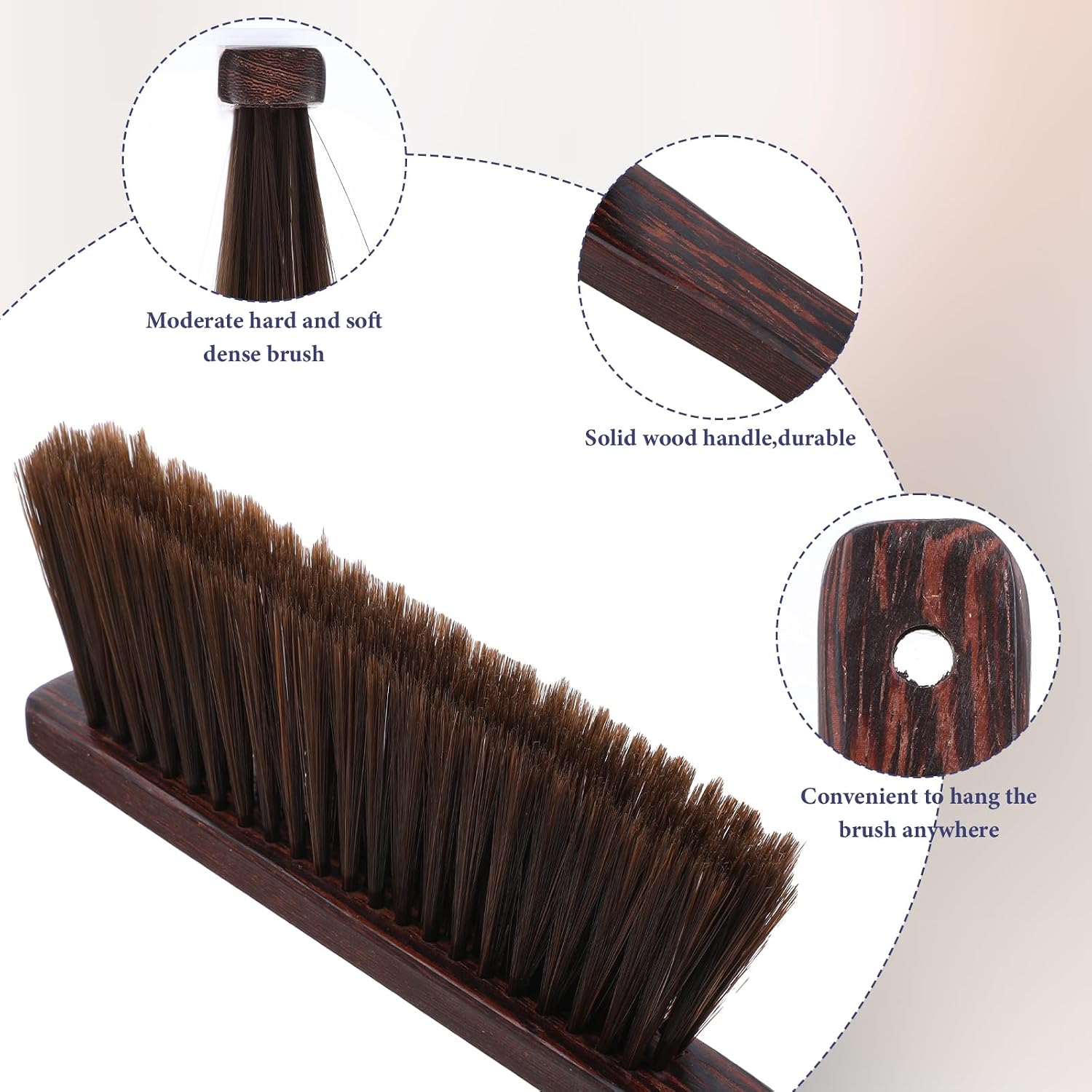 4Pcs Dust Pan and Brush Set, Heavy Duty Metal Dustpan with Wood Broom, Large 12In Black Iron Dust Pans, Handheld Broom for Pet Hair, Car, Patio, Office, Home Cleaning - Rubber Coated Handle