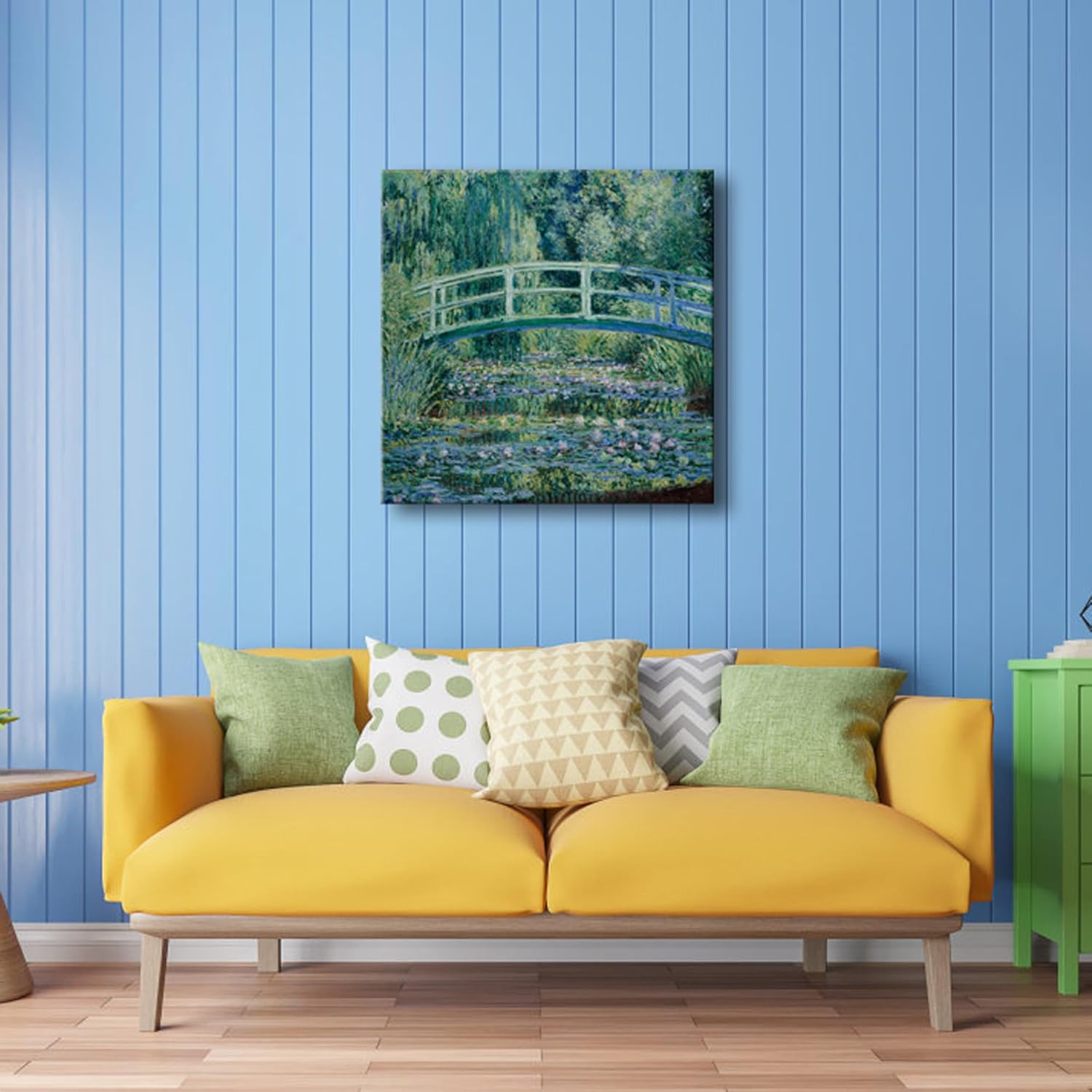 Wieco Art Canvas Print Wall Art Water-Lily Pond,1899 by Claude Monet Impressionism Art Print Picture Artwork for Living Room Bedroom Home Kitchen Decorations