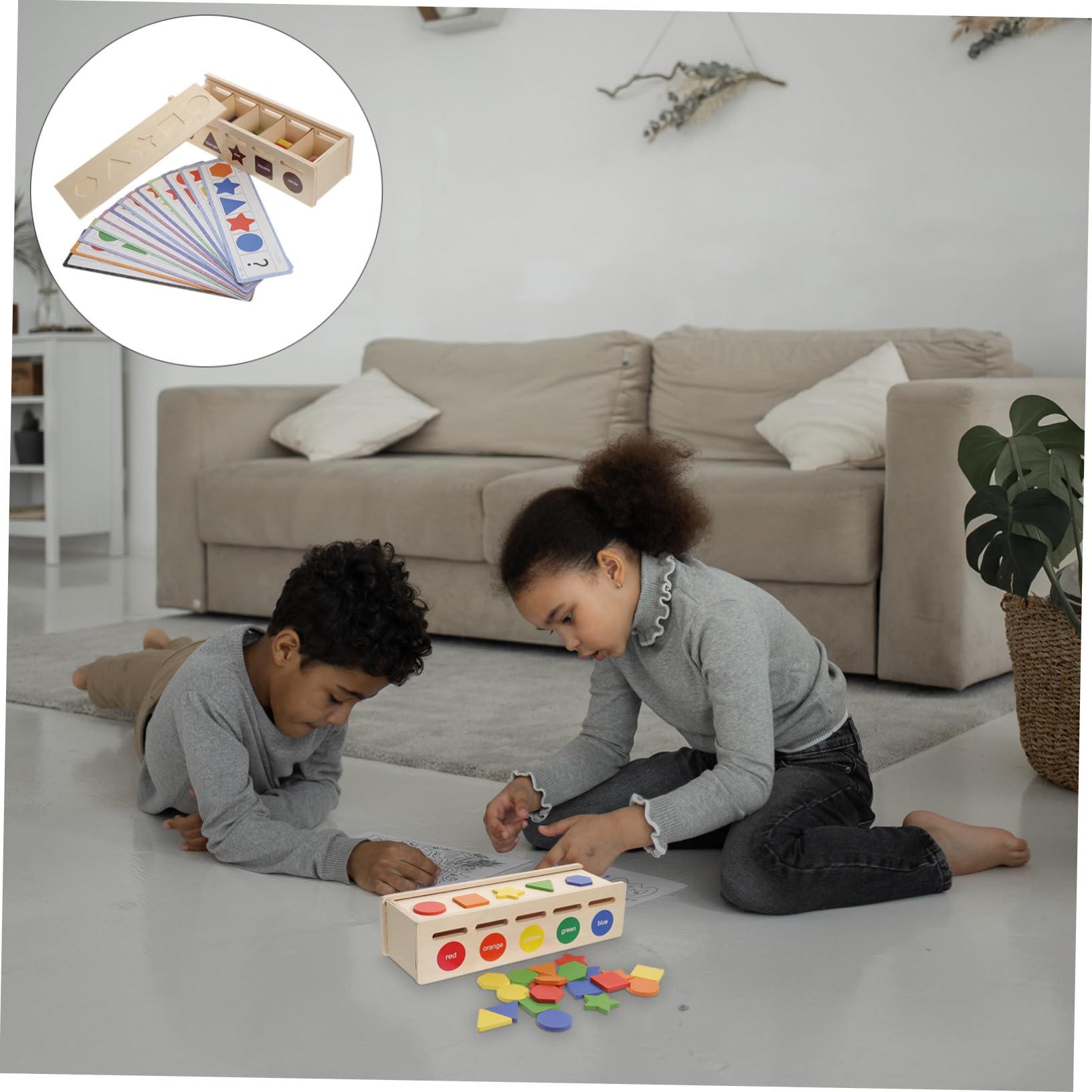 ORFOFE Clasificador de Formas Sensorial para Niños Pequeños, Juguete de Madera Duradero para Desarrollo Cognitivo y Coordinación