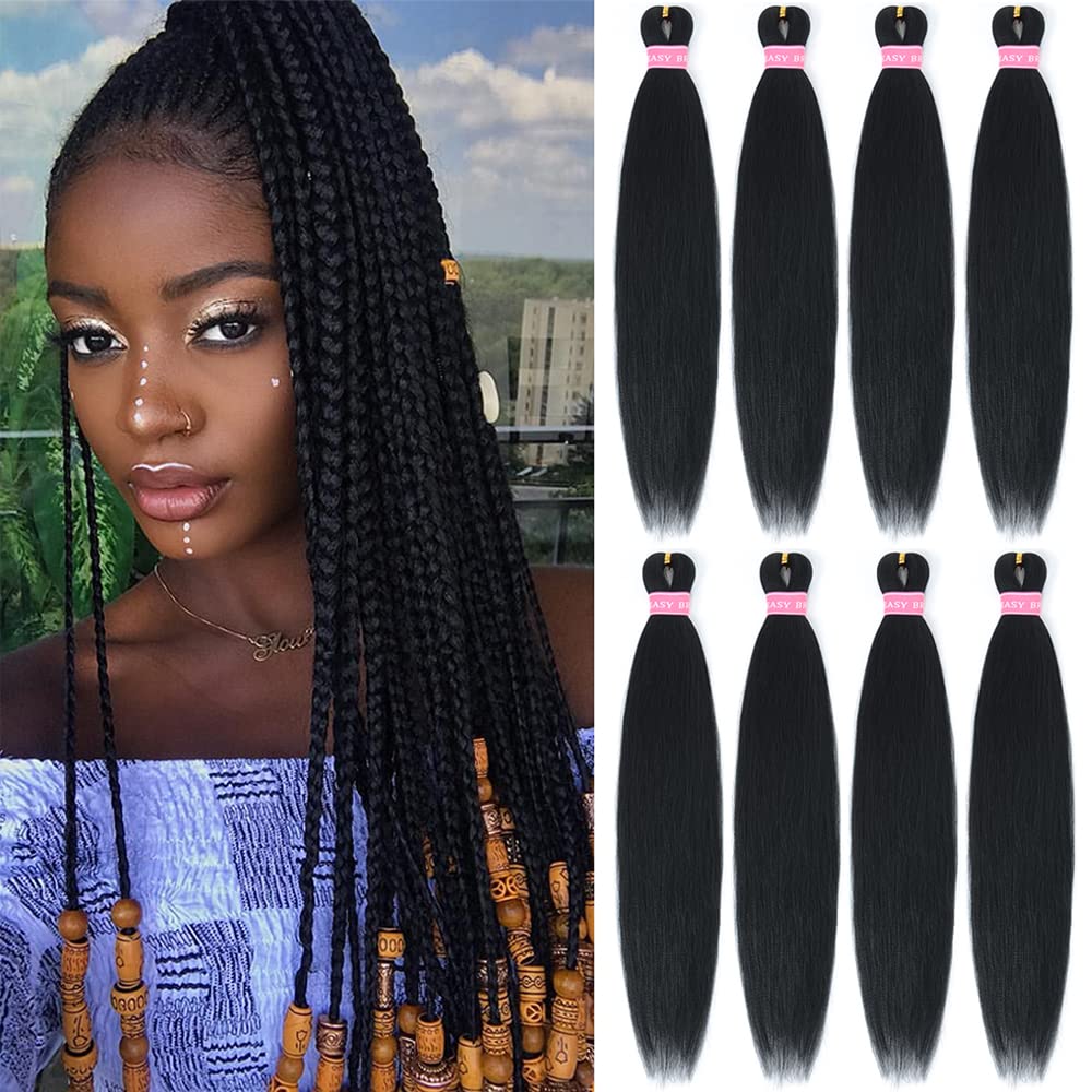 AQINBEL Braiding Hair 26 Inches 8 Bundles/Packs Crochet Twist Pre Stretched Braiding Hair for Braids Yaki Straight Texture Braiding Hair Extensions for Women(30#)