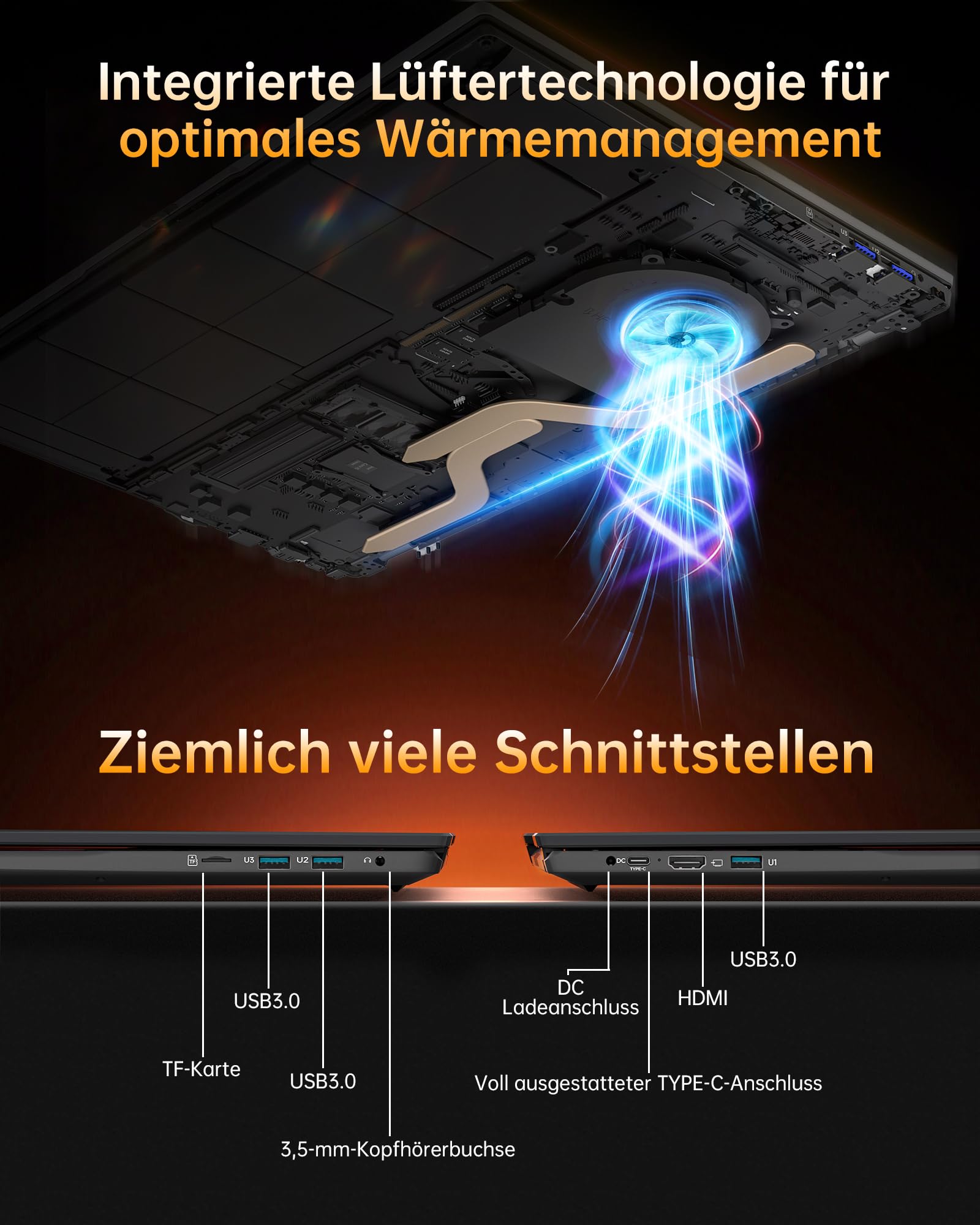 jumper 2026 Gaming Laptop 17,6 Zoll IPS 1920X1200, 16GB DDR4 RAM 512GB SSD, AMD Ryzen5 3500U(bis zu 3,7GHz), Leuchtende Tastatur, Leichte Business und Studenten Notebook, USB/HDMI/Typ-C/WiFi6