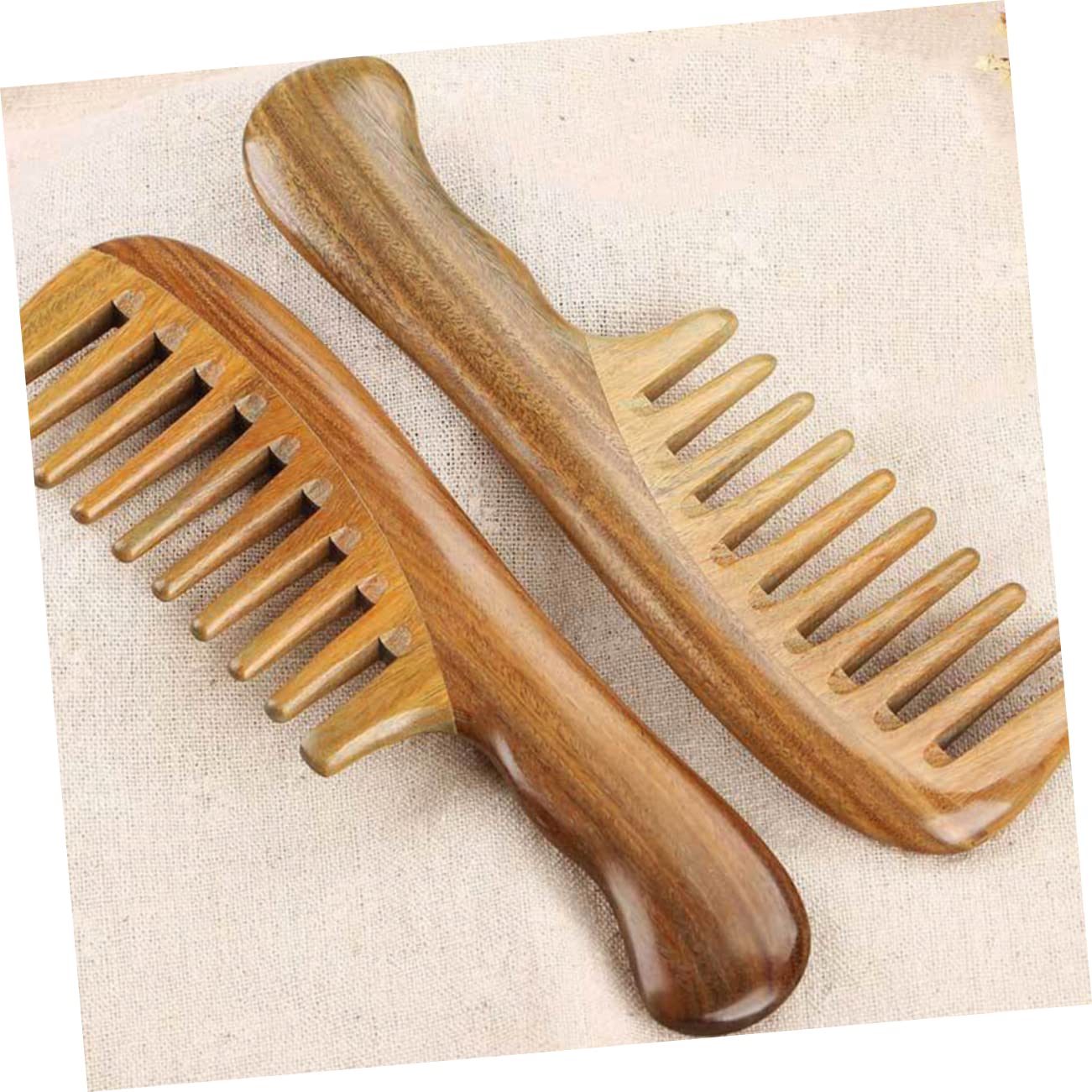 Veemoon Sandelholz Holzkamm Dichte Zähne Grobzahniger Massagekamm Natürlicher Haarkamm Leicht Tragbar für Entwirren Kopfhautmassage Alltag Reise