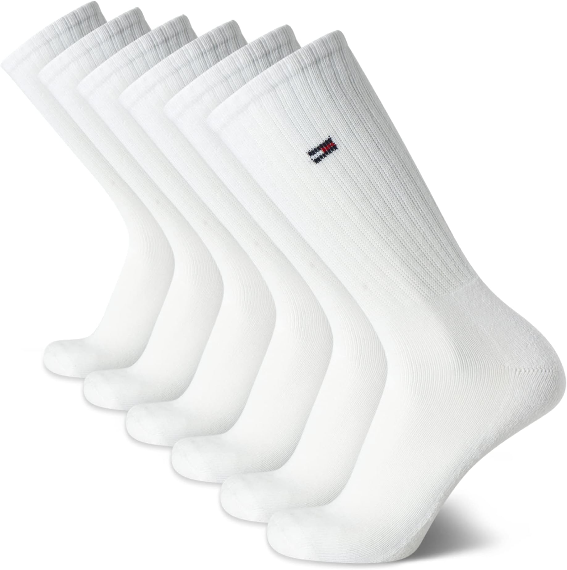 Mens Crew Socks - 6 Pack Cotton Blend Stretch Cushioned Breathable Athletic Socks for Men