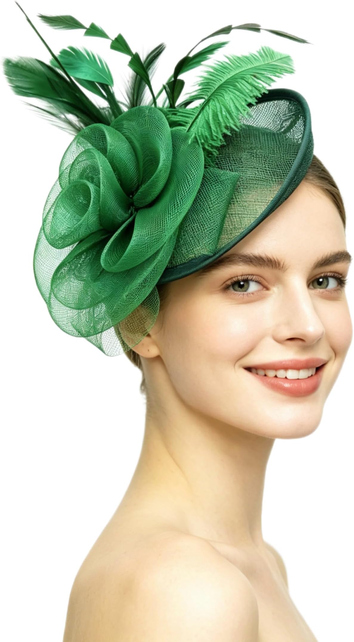 SAFERIN Women's Fascinators Feathers Tea Party Hat Veil Headband with Hair Clip for Cocktail Church