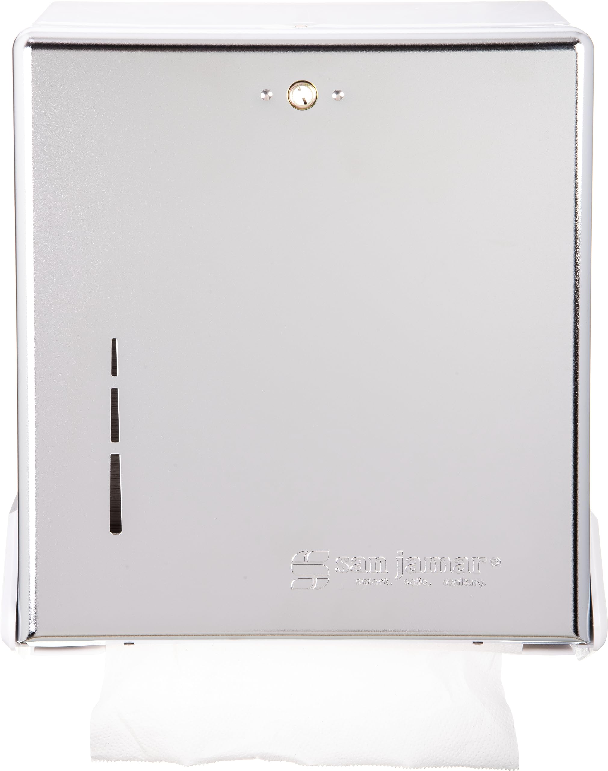 San Jamar T1905XC True Fold Dispensador de Toallas Comercial, Capacidad de 500 Toallas Plegables múltiples/300 C, Cromado