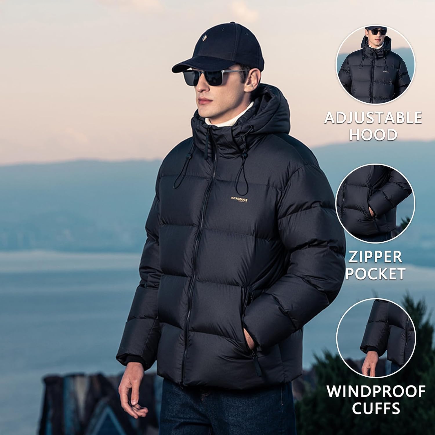 Goose Down Jacket, Warm and Soft Goose Down Jackets Men,Waterproof Windproof Unisex Down Jacket - Image 2