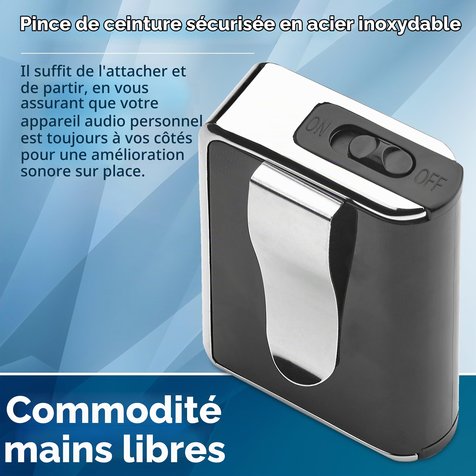 MEDca Amplificateur sonore personnel - Dispositif d'amplification de l'audition et dispositif d'amélioration de la voix pour un gain sonore de 50dB, jusqu'à 100 pieds de distance