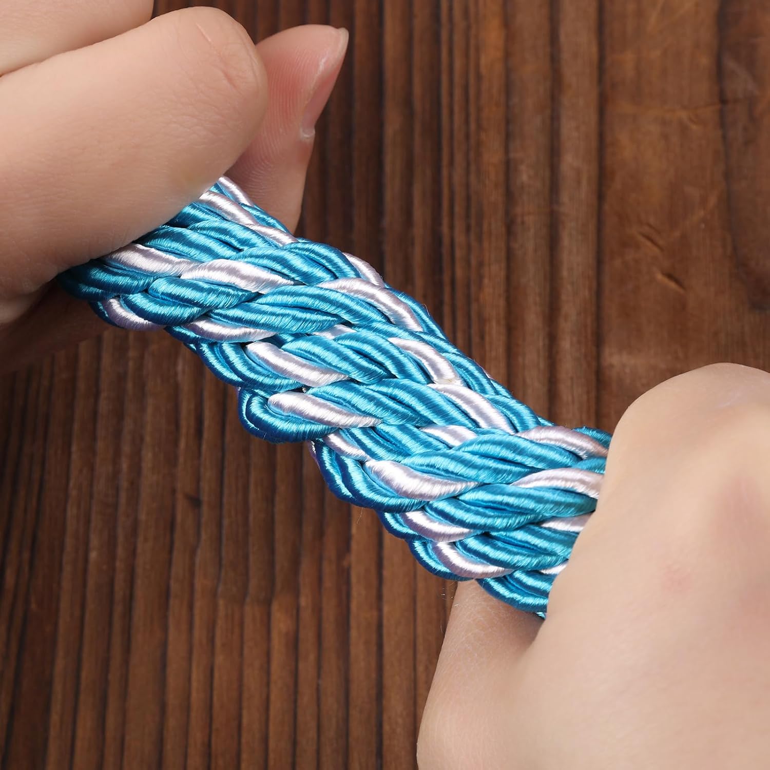 24 pcs Graduation Honor Cords 68" Grad Braided Honor Cord with Tassel Honor Rope Grad Cords Bulk for Graduation Students Bachelor Master Doctoral Gown Grad Decor (Peacock Blue and White)