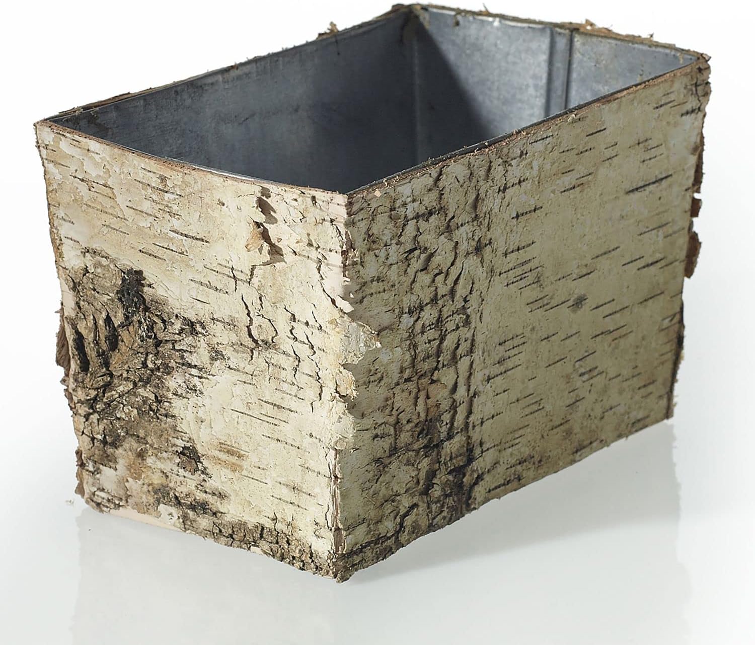 Birch Planter with Zinc | Birch Bark Planter Decor for Home or Office l Indoor and Outdoor Planter for Any Event Decoration (6.5x 4) (61890)