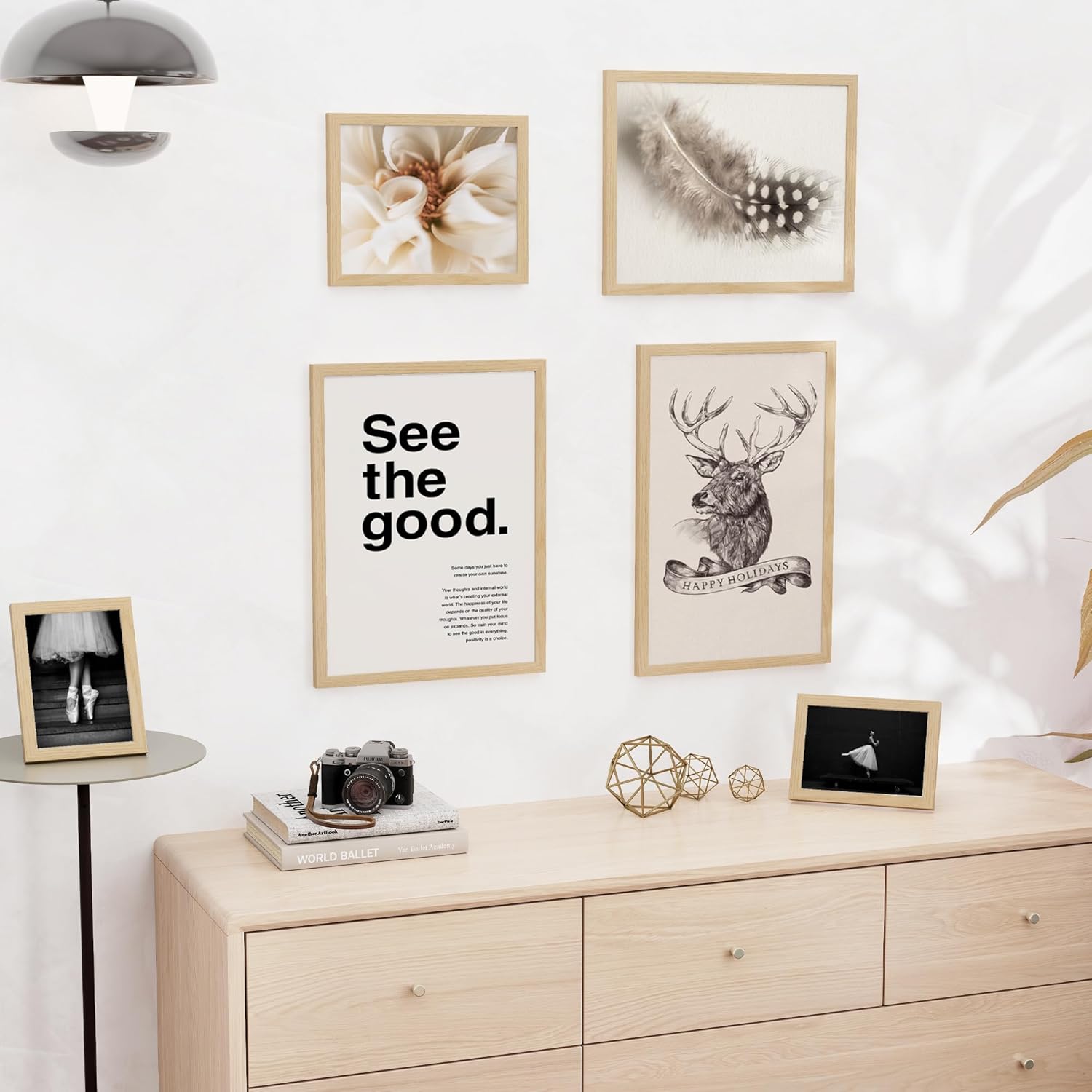 11x14 inch Picture Frame, 11x14 Photo Frames with 8x10 Removable Mat - High Definition Plexiglass - Vertical and Horizontal Display - Wall Hanging Frame - Oak Color, 12 Pack - Image 2