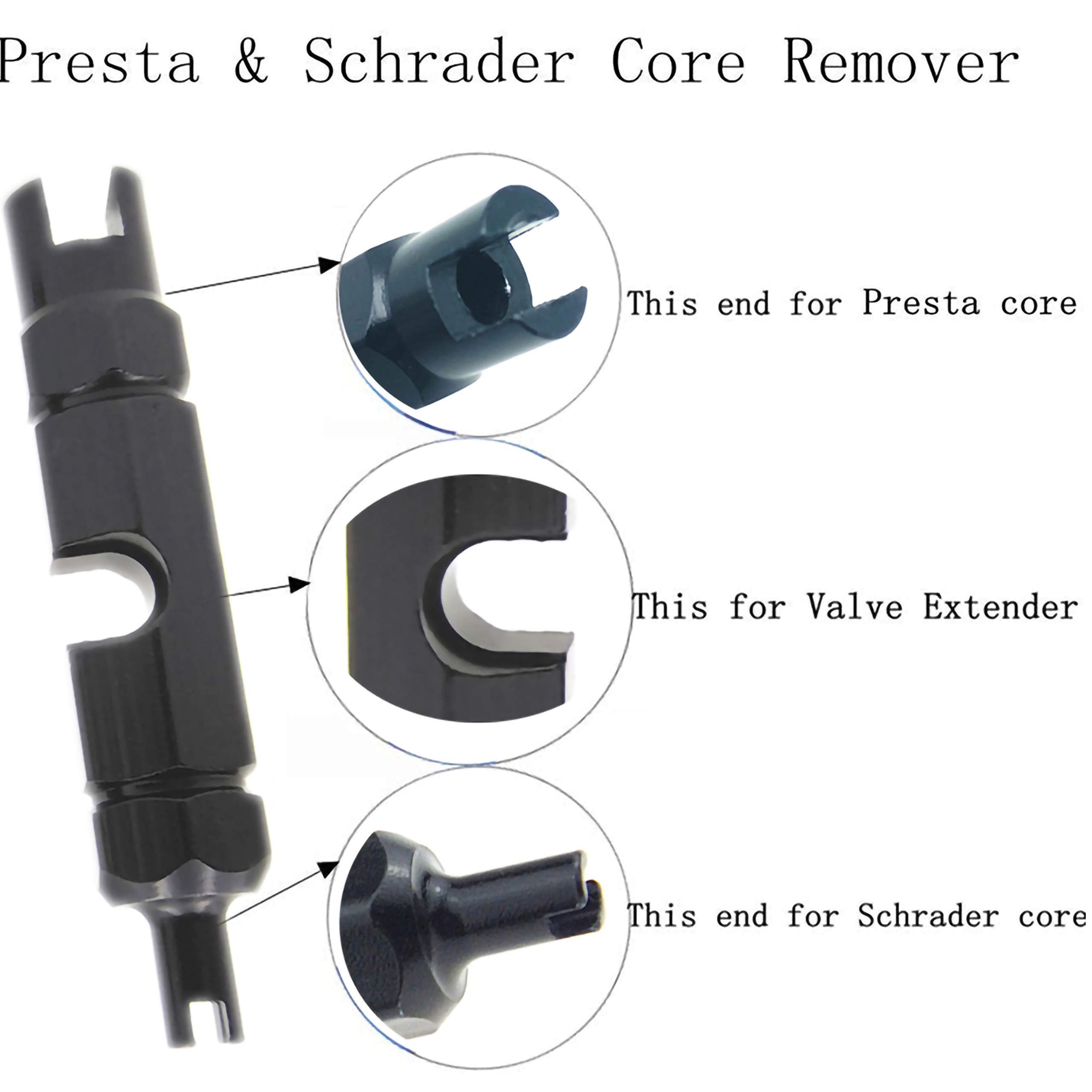 Bike Valve Core Remover Tool - 2 Pack Schrader & Presta -2