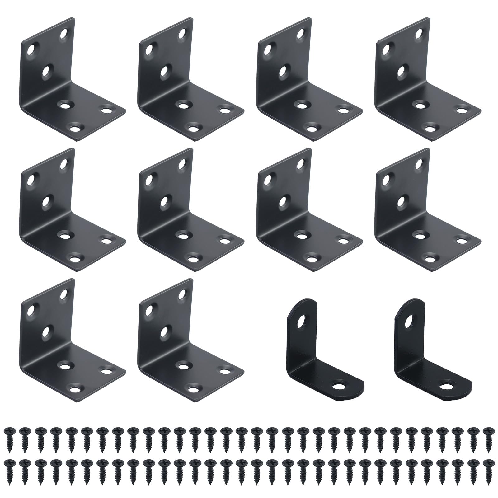 Connettori angolari neri 40x40x40 mm 90° carico pesante per legno