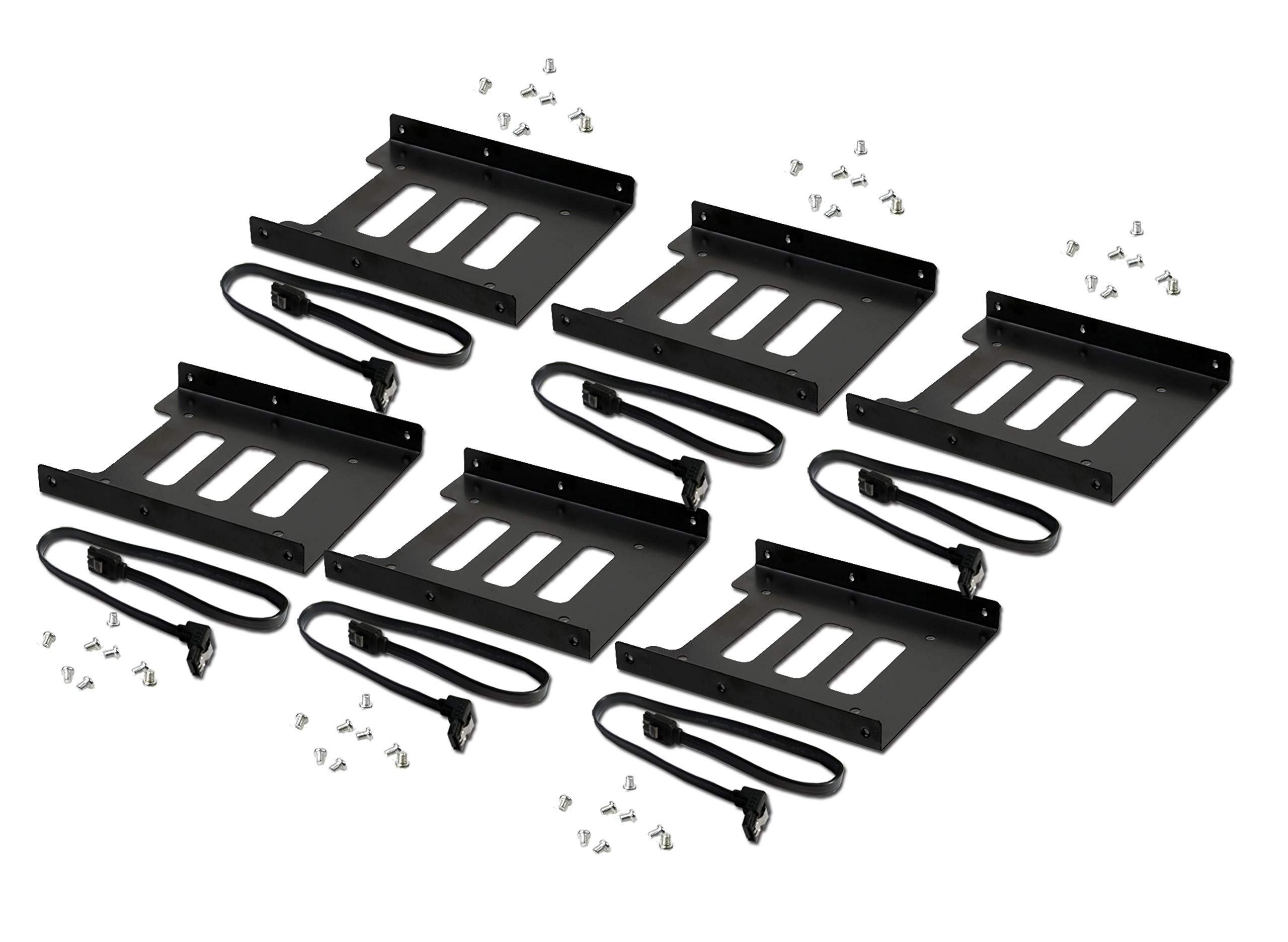 Valuegist2.5" to 3.5" Internal SSD/HDD Mounting Kit, Metal Bracket Adapter with SATA 3.0 Cable (6Pack)
