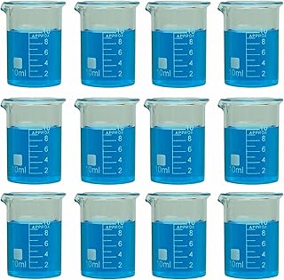 Beaker Borosilicate Glass with Graduations 10ml 12-Pack