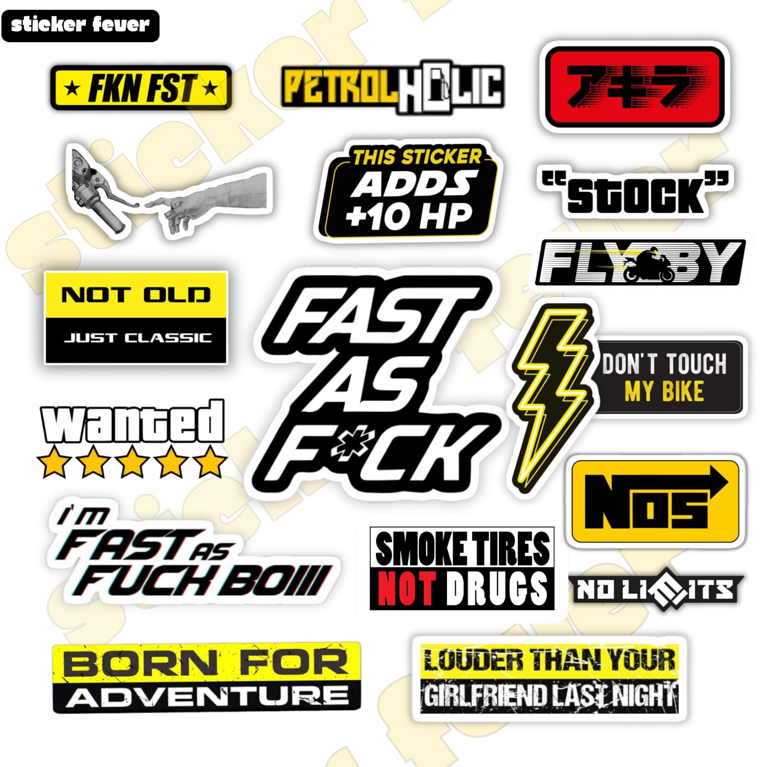 Laminated Pvc Vinyl 18 Stickers For Car And Bikes (Pack of 18), Self-Adhesive