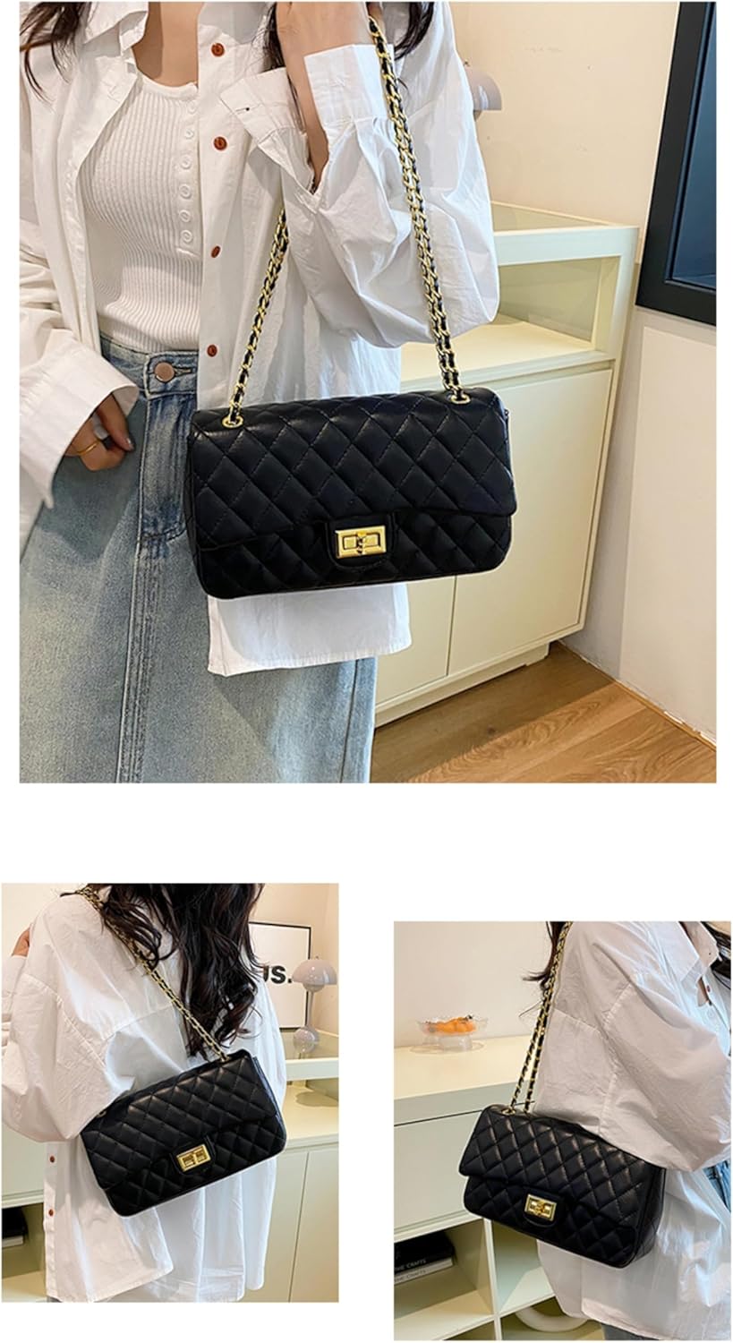 Quilted Crossbody Bags for Women, Shoulder Handbags, Travel Purses